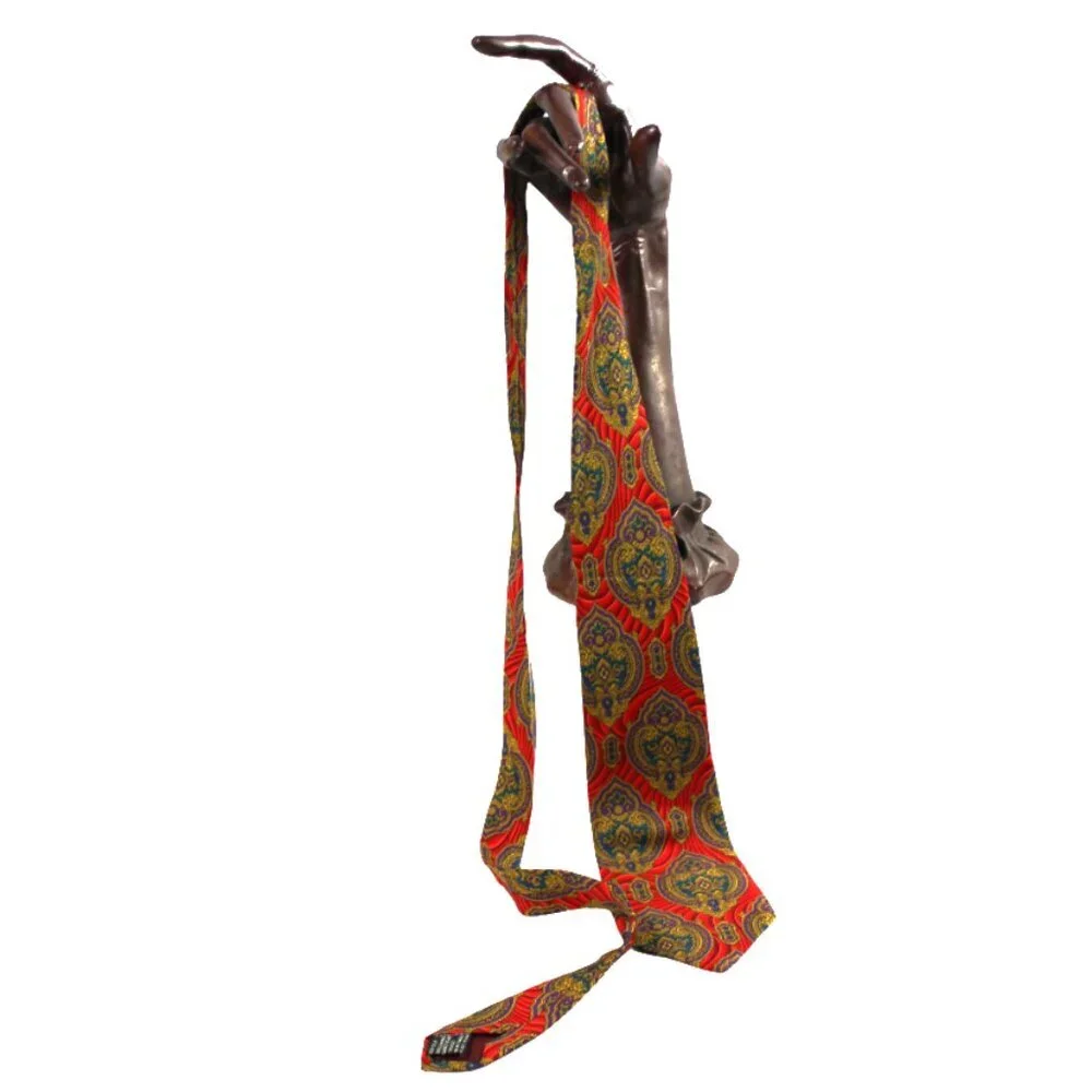 Vintage Versace Red Baroque Paisley Silk Tie Made in Italy